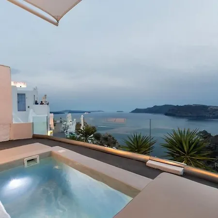 Charming Santorini Yagos 1 Bedroom Min Children Age 12 Years Private Furnished Balcony With Hot Tub Overlooking The Sea Villa Oia
